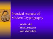 Practical Aspects of Modern Cryptography