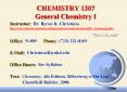 CHEMISTRY 1307 General Chemistry I PowerPoint PPT Presentation