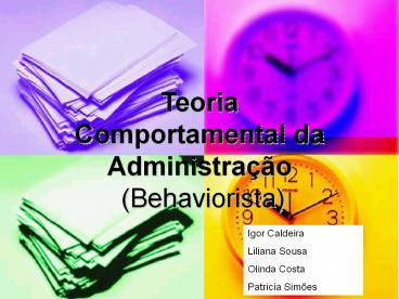 Teoria Comportamental da Administra