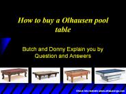 The Olhausen Pool Tables San Diego