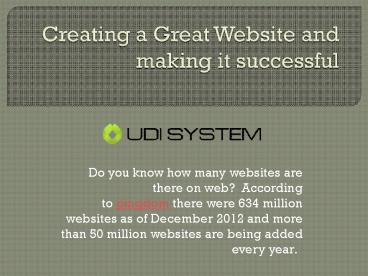 Creating a Great Website and making it successful