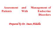 Assessment  and  Management of     Patients With Endocrine Disorders