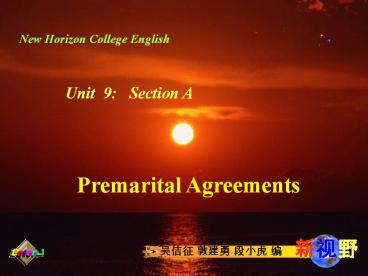 Premarital Agreements
