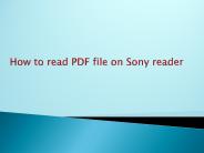 How to read PDF file in Sony reader