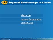 Segment Relationships in Circles