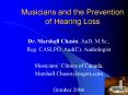 Musicians and the Prevention of Hearing Loss PowerPoint PPT Presentation