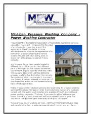 Michigan Pressure Washing Company