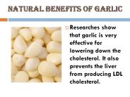 Natural health benefits of garlic