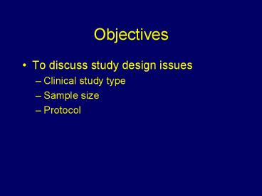 Objectives