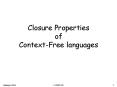 Closure Properties of Context-Free languages PowerPoint PPT Presentation