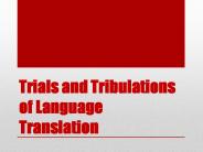 Trials and tribulations of language translation
