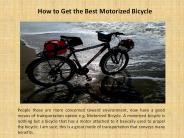 How to get best motorized bicycle