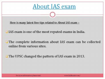 About IAS exam