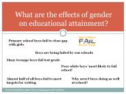 What are the effects of gender on educational attainment?