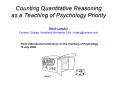 Counting Quantitative Reasoning as a Teaching of Psychology Priority PowerPoint PPT Presentation