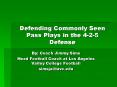 Defending Commonly Seen Pass Plays in the 4-2-5 Defense PowerPoint PPT Presentation