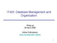 IT420: Database Management and Organization