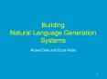 Building Natural Language Generation Systems PowerPoint PPT Presentation