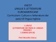LM/37 LINGUE E LETTERATURE EUROAMERICANE Curriculum: Culture e letterature dei paesi di lingua inglese PowerPoint PPT Presentation