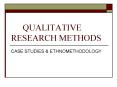 QUALITATIVE RESEARCH METHODS PowerPoint PPT Presentation