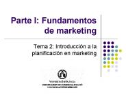 Parte I: Fundamentos de marketing