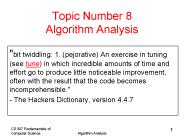 Topic Number 8 Algorithm Analysis PowerPoint PPT Presentation