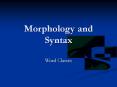 Morphology and Syntax PowerPoint PPT Presentation