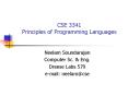 CSE 3341 Principles of Programming Languages PowerPoint PPT Presentation
