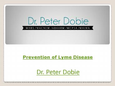 Prevention of Lyme Disease