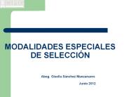 MODALIDADES ESPECIALES DE SELECCI