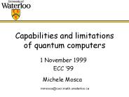 Capabilities and limitations of quantum computers