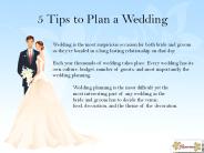 5 Tips to Plan a Wedding