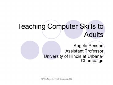 Teaching Computer Skills to Adults