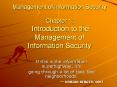 Management of Information Security Chapter 1: Introduction to the Management of Information Security PowerPoint PPT Presentation