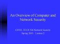 An Overview of Computer and Network Security PowerPoint PPT Presentation