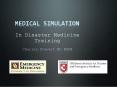 In Disaster Medicine Training PowerPoint PPT Presentation