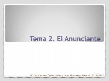 Tema 2. El Anunciante