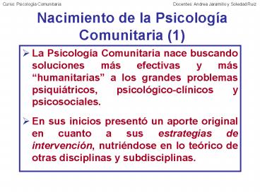 Nacimiento de la Psicolog