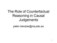 The Role of Counterfactual Reasoning in Causal Judgements