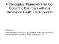 A Conceptual Framework for Co-Occurring Disorders within a Behavioral Health Care System PowerPoint PPT Presentation