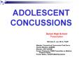 ADOLESCENT CONCUSSIONS PowerPoint PPT Presentation
