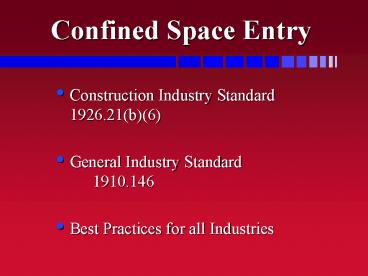 Confined Space Entry