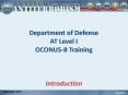Department of Defense AT Level I OCONUS-B Training  Introduction PowerPoint PPT Presentation