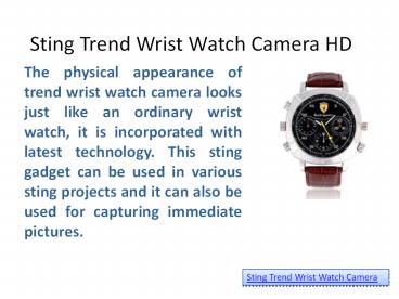 Sting Operation Camera