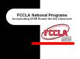 FCCLA National Programs Incorporating STAR Events Into the Classroom PowerPoint PPT Presentation