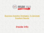 Business Analytics Strategies: To Generate Excellent Results