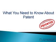 What You Have to Know About Patent