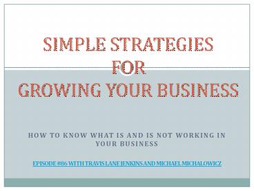 Simple Strategies for Growing Your Business