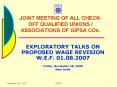 JOINT MEETING OF ALL CHECK-OFF QUALIFIED UNIONS / ASSOCIATIONS OF GIPSA COs. PowerPoint PPT Presentation
