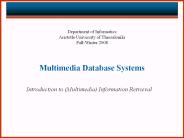 Multimedia Database Systems